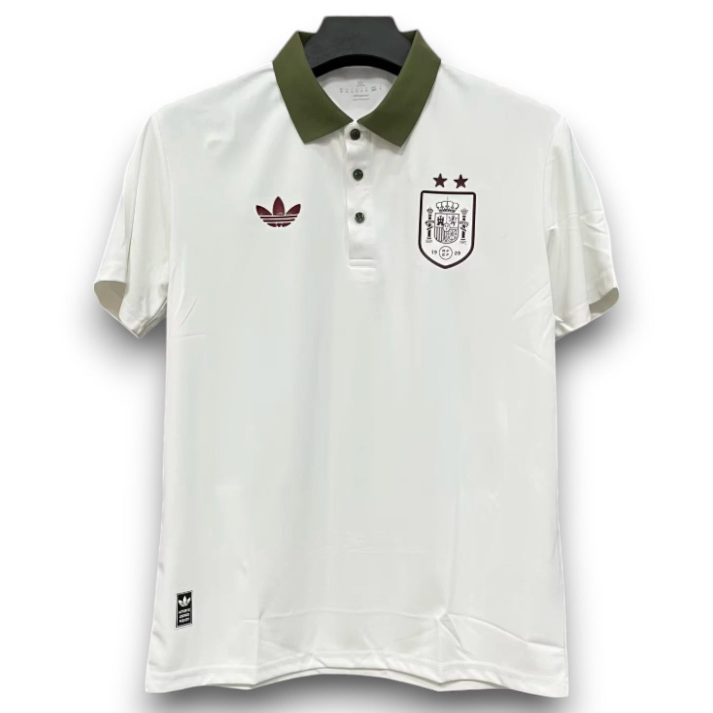 Polo España 2026-2027 Blanco/Verde Entrenamiento Dos Estrellas