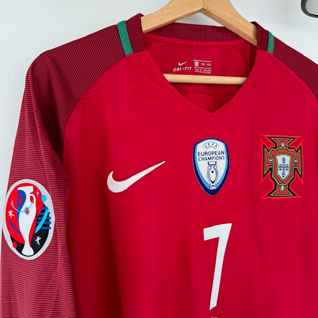 Camiseta Portugal 2016 Local Manga Larga