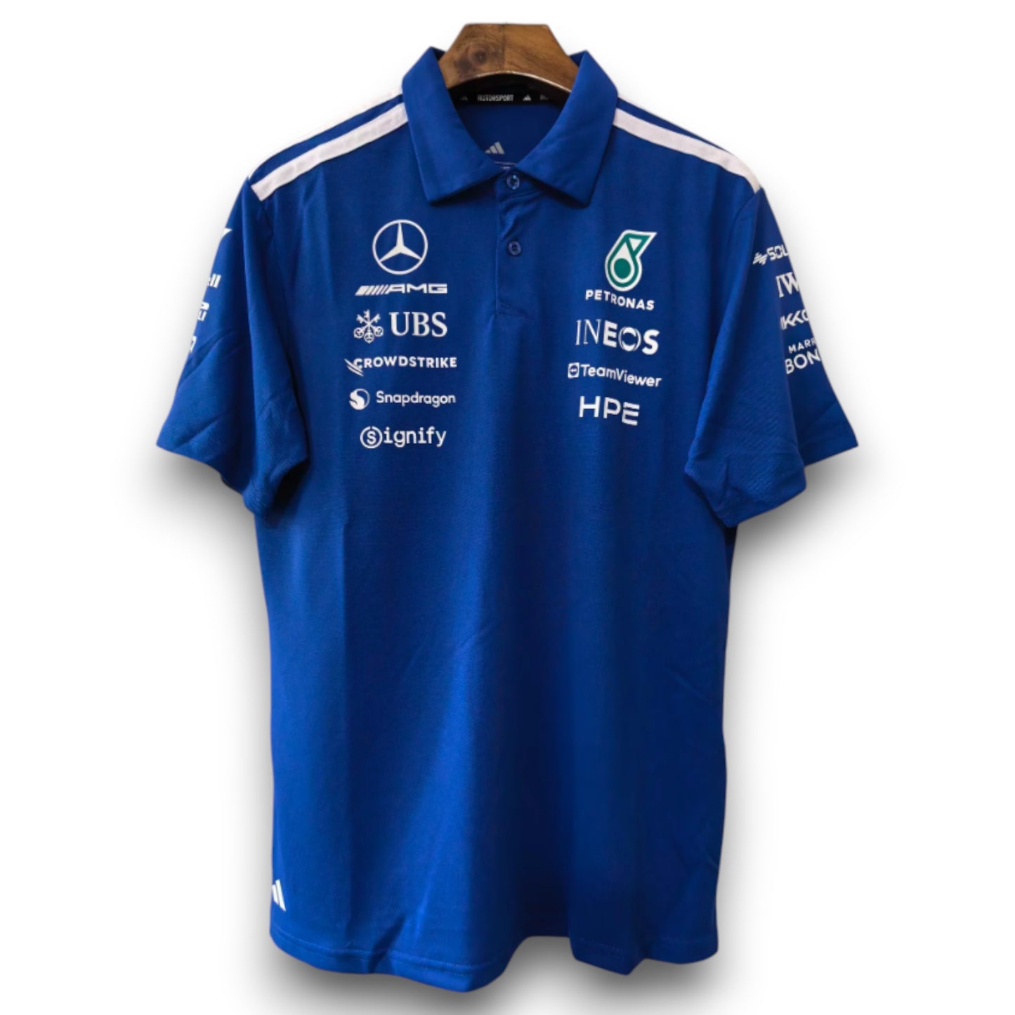 Polo equipo Mercedes 2026 Azul