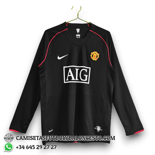 Camiseta Manchester United 2007-2008 Visitante Manga Larga