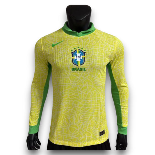 Camiseta Brasil 2024-2025 Local Manga Larga - Version Pro Player