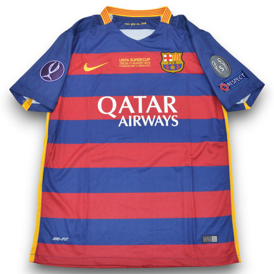 Camiseta Barcelona 2015-2016 Local Final Supercopa Europa