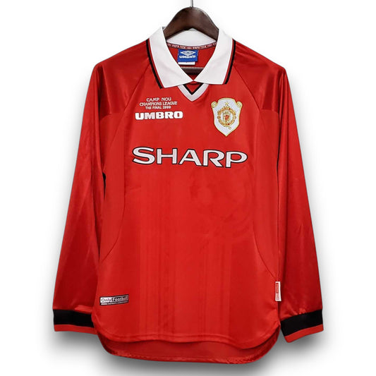 Camiseta Manchester United 1999-2000 Local Manga Larga - Final UCL