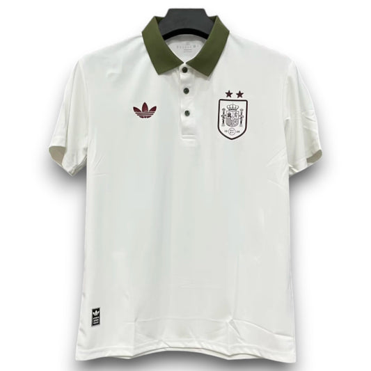 Polo España 2026-2027 Blanco/Verde Entrenamiento Dos Estrellas