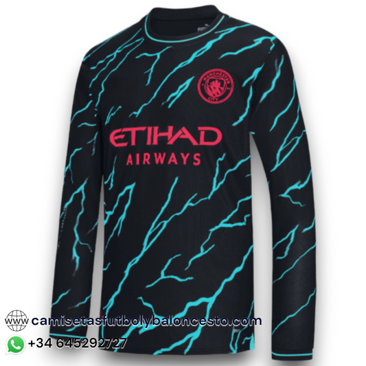 Camiseta Manchester City 2023-2024 Alternativa Manga Larga