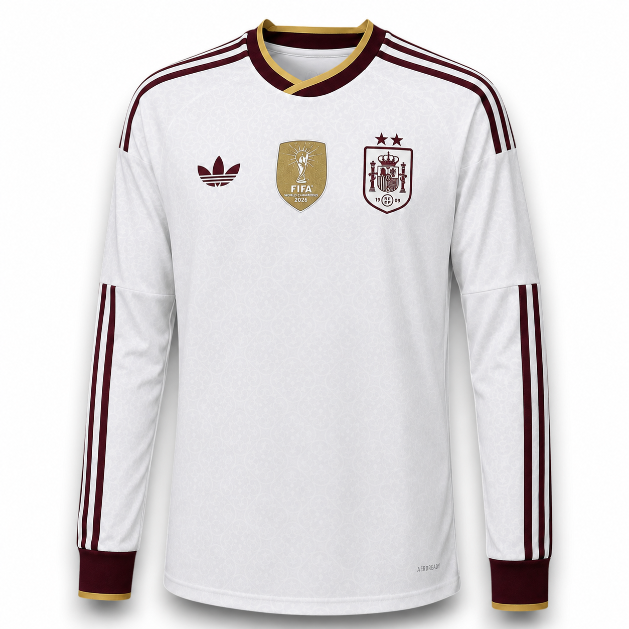 Camiseta España 2026-2027 Visitante Dos Estrellas Manga Larga