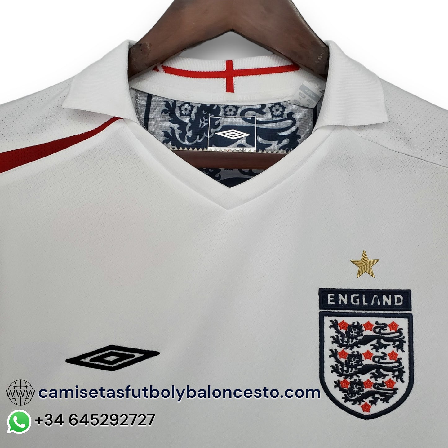 Camiseta Inglaterra 2006 Local Manga Larga