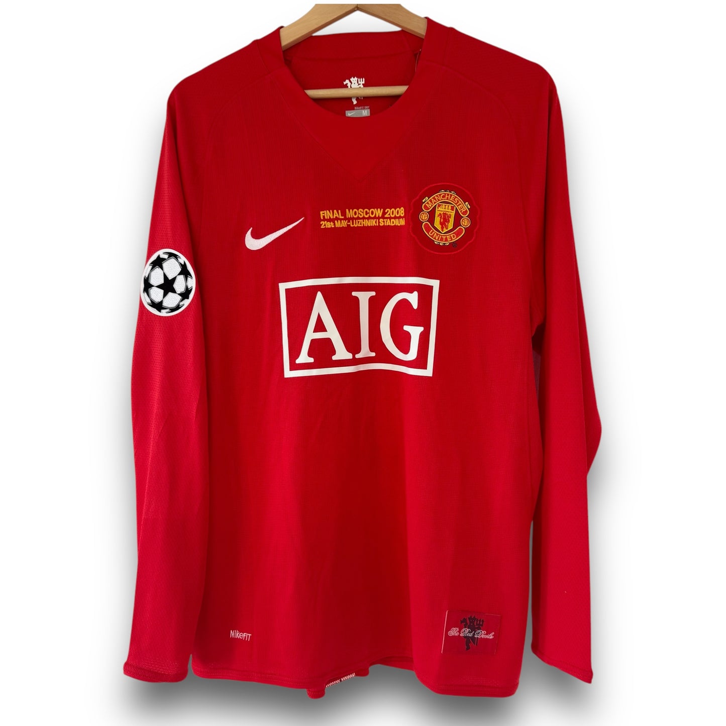 Camiseta Manchester United 2007-2008 Local Manga Larga Final UCL