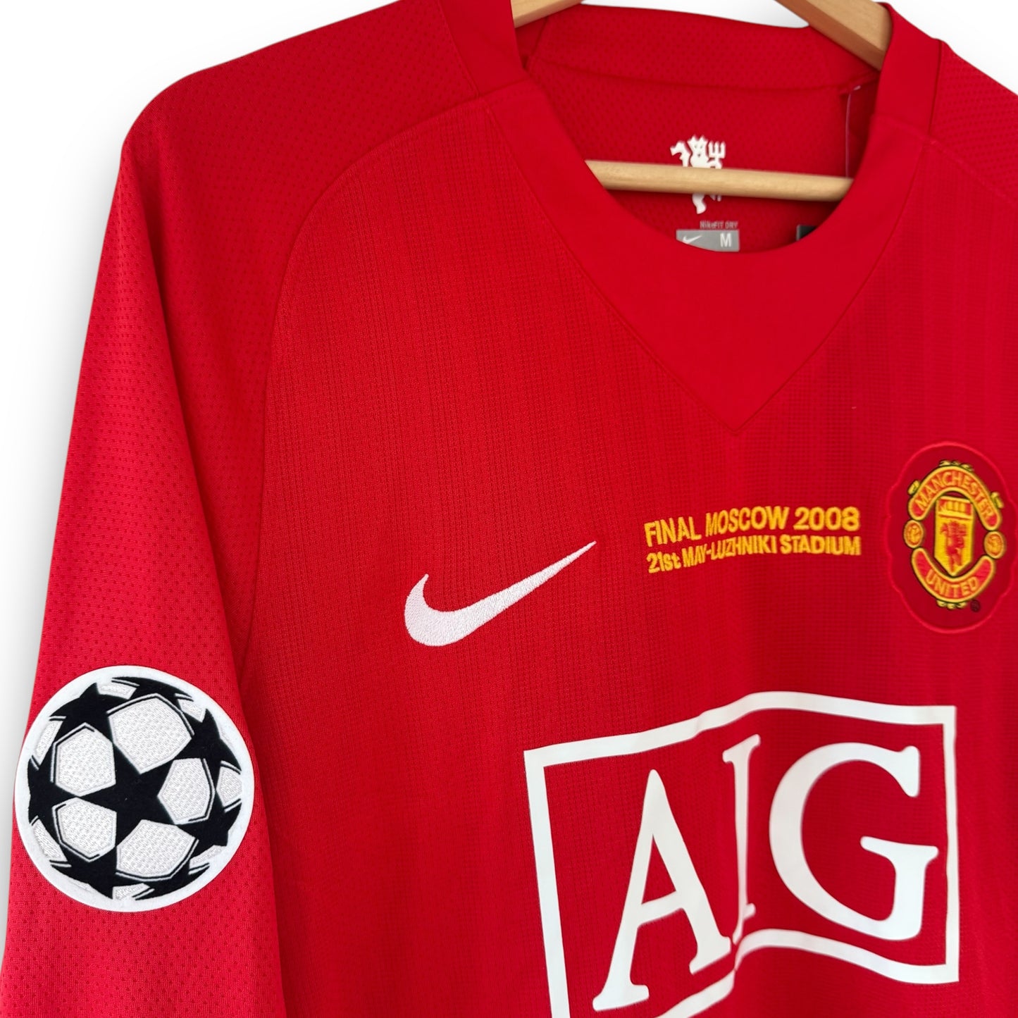 Camiseta Manchester United 2007-2008 Local Manga Larga Final UCL