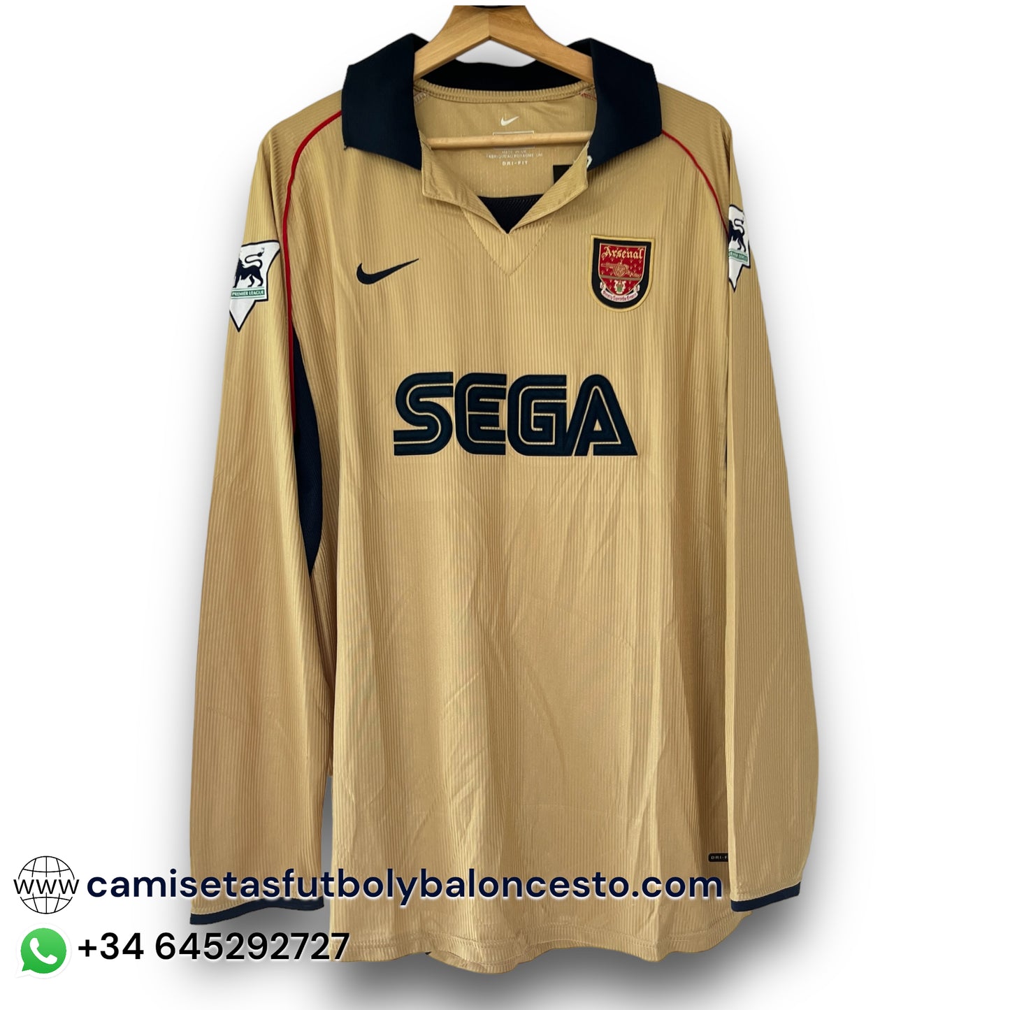 Camiseta Arsenal 2001-2002 Visitante Manga Larga