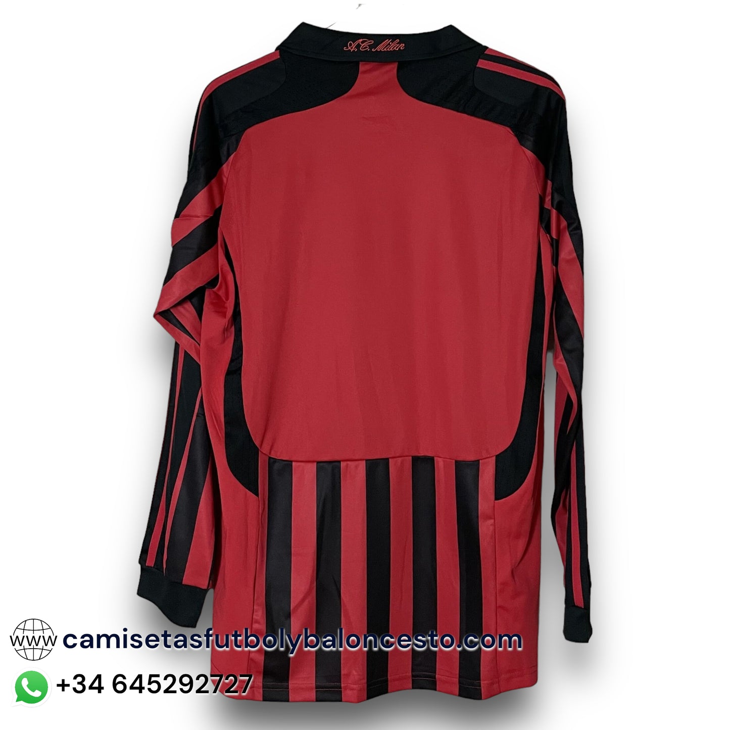 Camiseta AC Milan 2007-2008 Local Manga Larga