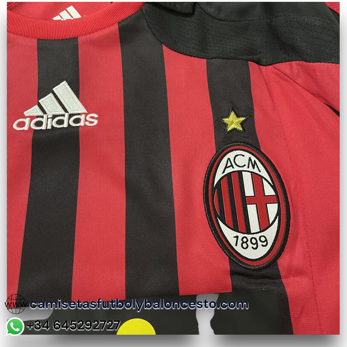 Camiseta AC Milan 2007-2008 Local Manga Larga