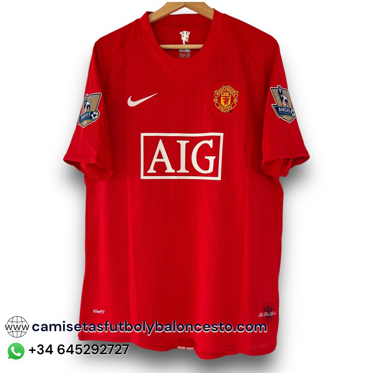 Camiseta Manchester United 2007-2008 Local