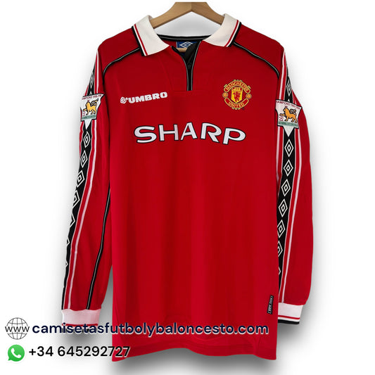 Camiseta Manchester United 1998-1999 Local Manga Larga