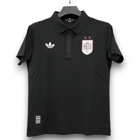 Polo España 2026-2027 Negro Entrenamiento Dos Estrellas