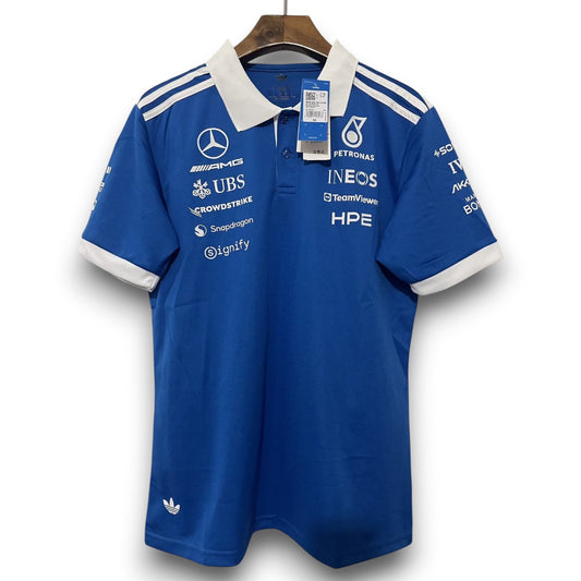 Polo equipo Mercedes 2026 Azul y Blanco