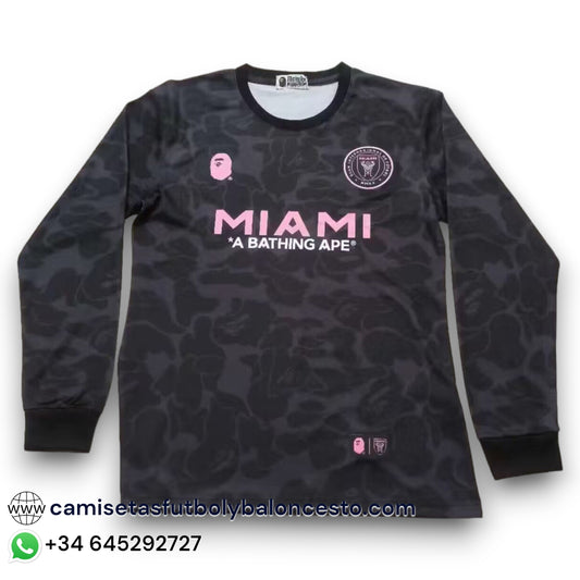 Camiseta Inter de Miami x BAPE 2023-2024 Black - Manga Larga