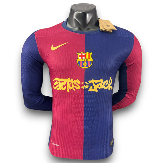 Camiseta Barcelona x Travis Scott  2024-2025 Local Manga Larga - Version Pro Player