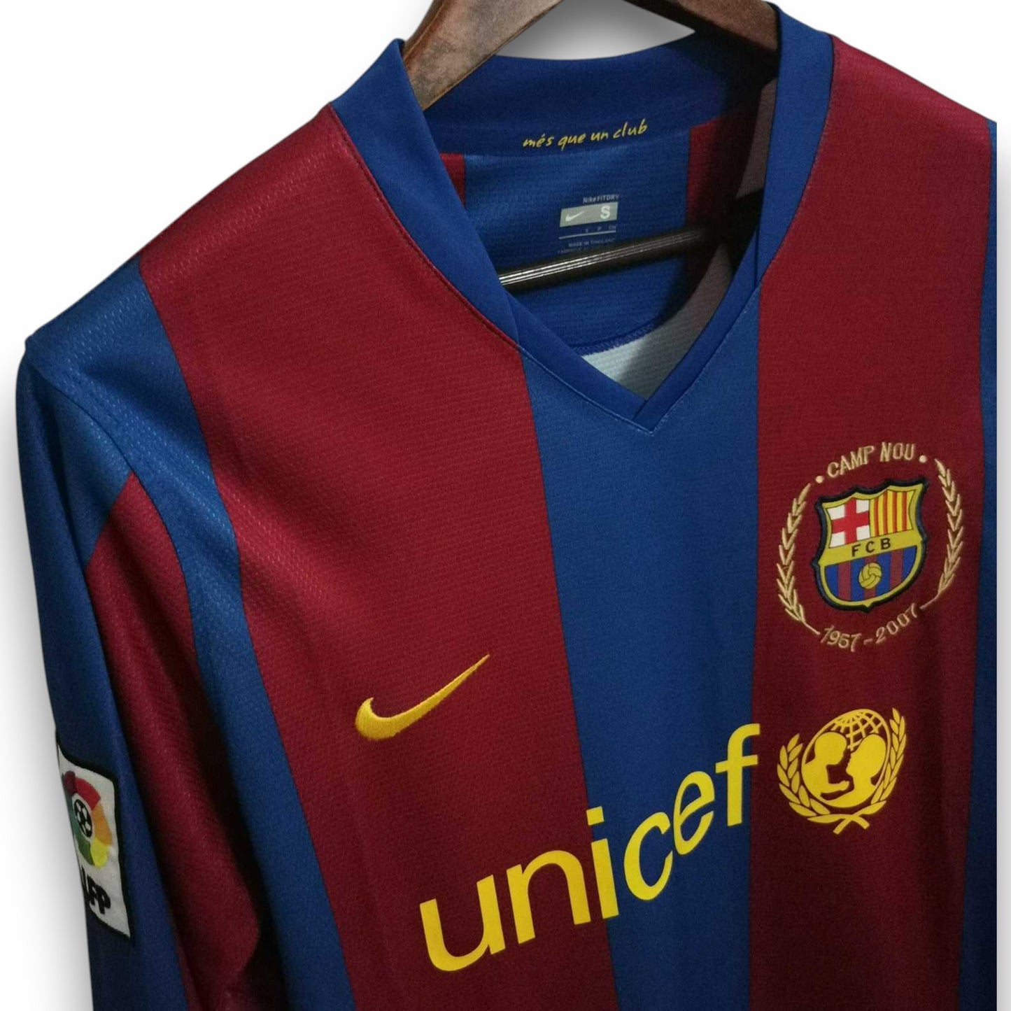 Camiseta Barcelona 2007-2008 Local Manga Larga