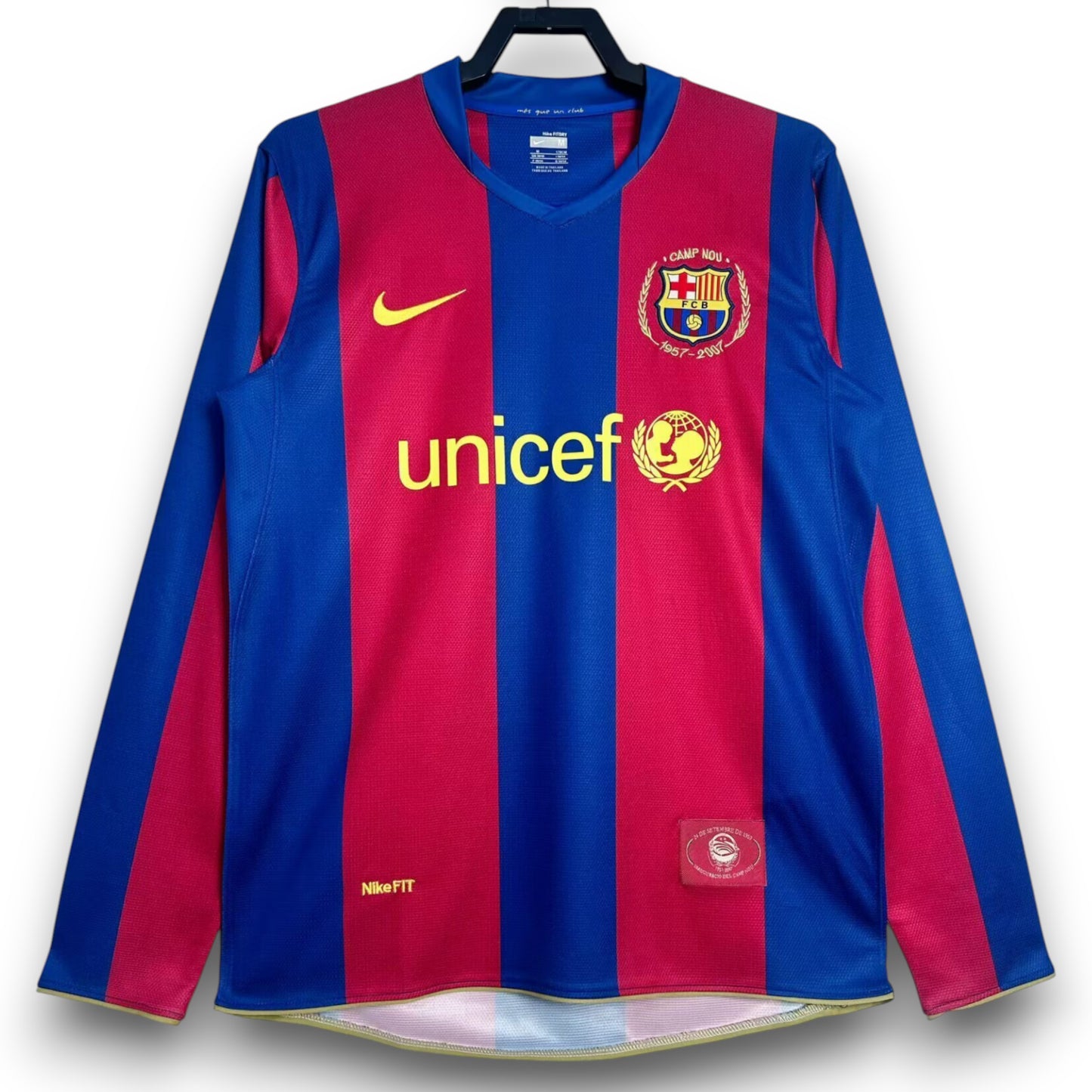 Camiseta Barcelona 2007-2008 Local Manga Larga