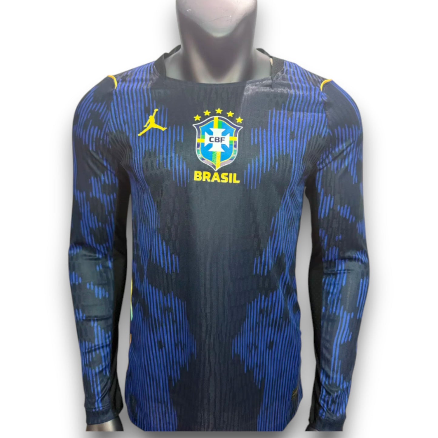 Camiseta Brasil 2026-2027 Visitante Manga Larga - Version Pro Player