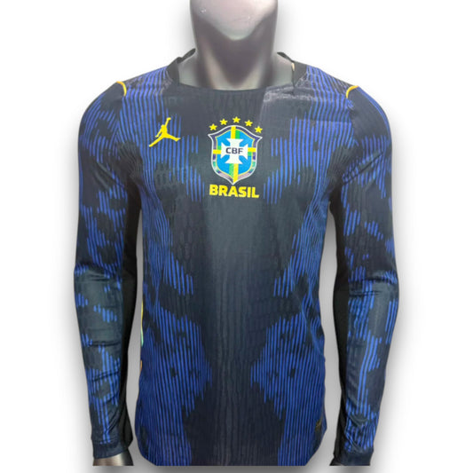 Camiseta Brasil 2026-2027 Visitante Manga Larga - Version Pro Player
