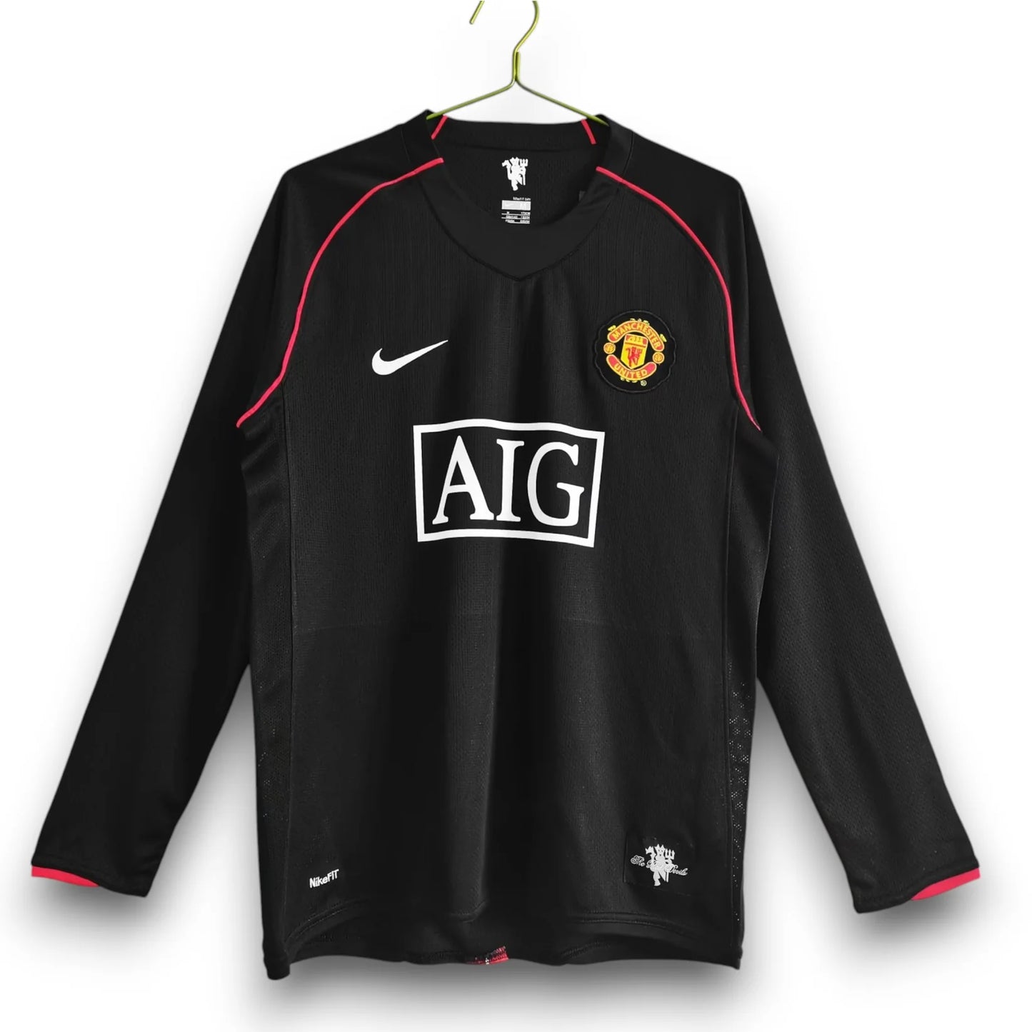 Camiseta Manchester United 2007-08 Visitante Manga Larga