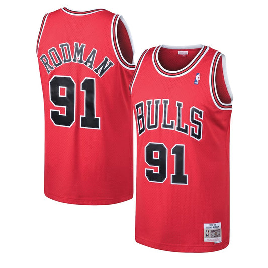 Camiseta Chicago Bulls Dennis Rodman - Mitchell & Ness- Red