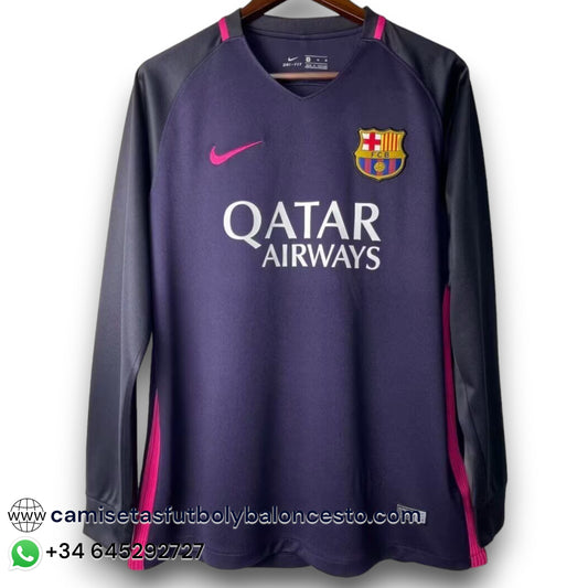 Camiseta Barcelona 2016-2017 Visitante Manga Larga