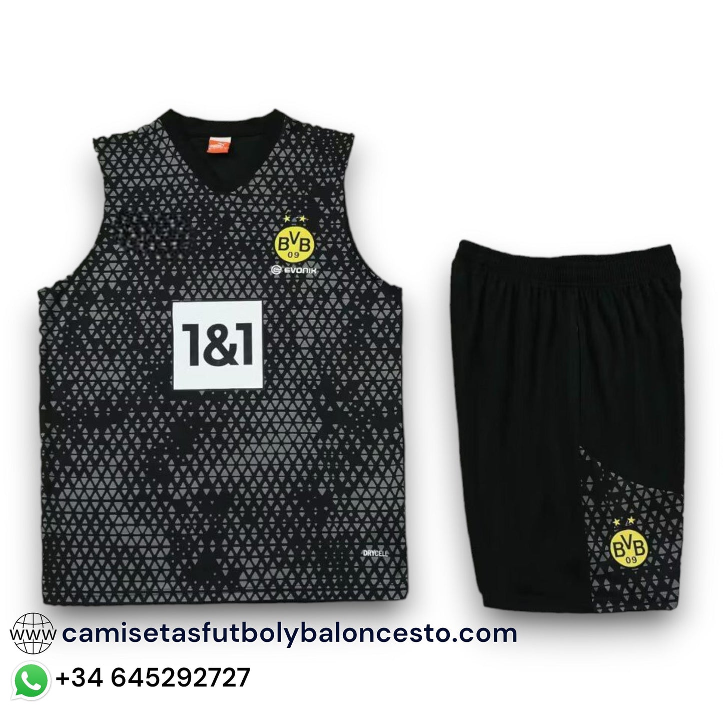 Conjunto Borussia Dortmund  2023-2024 Visitante - Tirantes - Entrenamiento