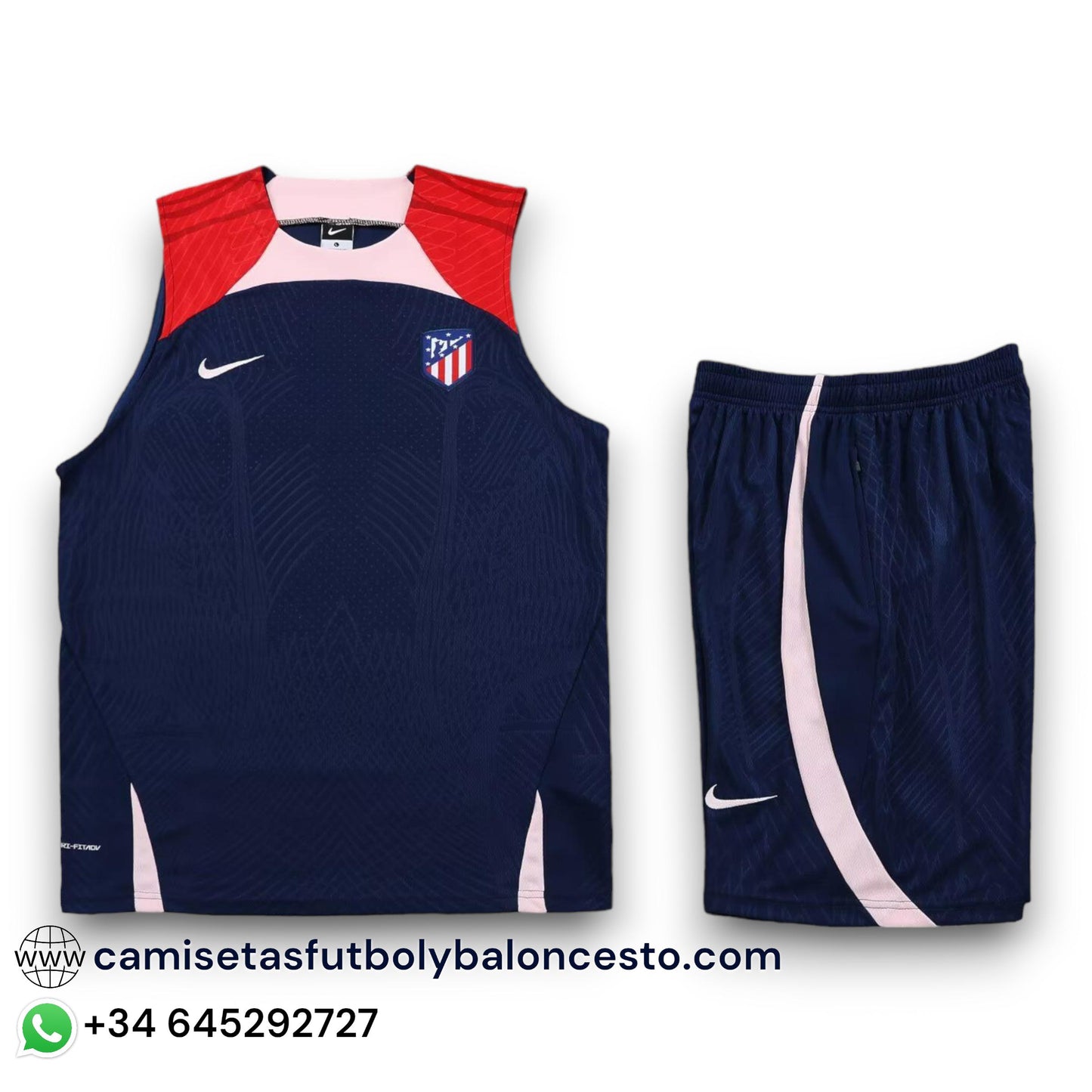 Conjunto Atlético de Madrid  2023-2024 Visitante - Tirantes - Entrenamiento