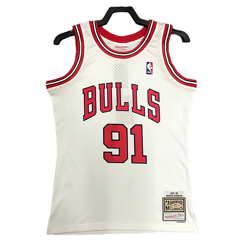 Camiseta Chicago Bulls Dennis Rodman - Mitchell & Ness- White