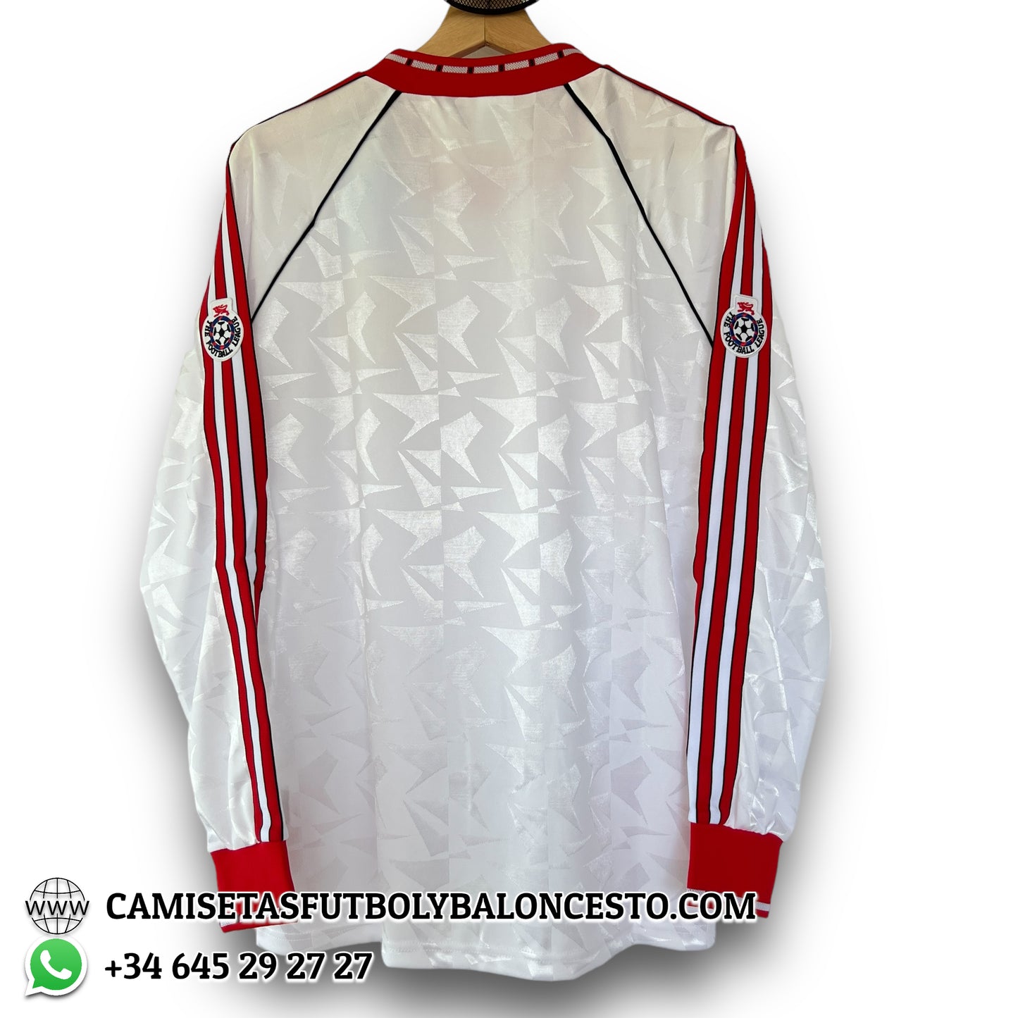 Camiseta Manchester United 1990-1991 Visitante Manga Larga Campeones Europa