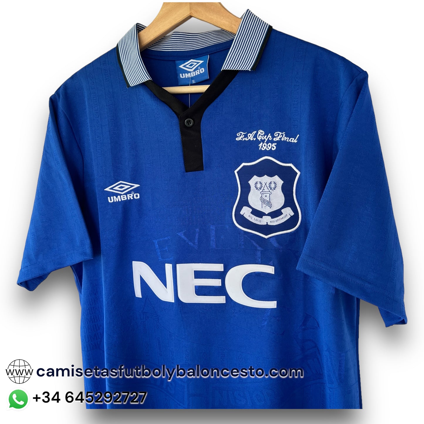 Camiseta Everton 1994-1995 Local Final Copa