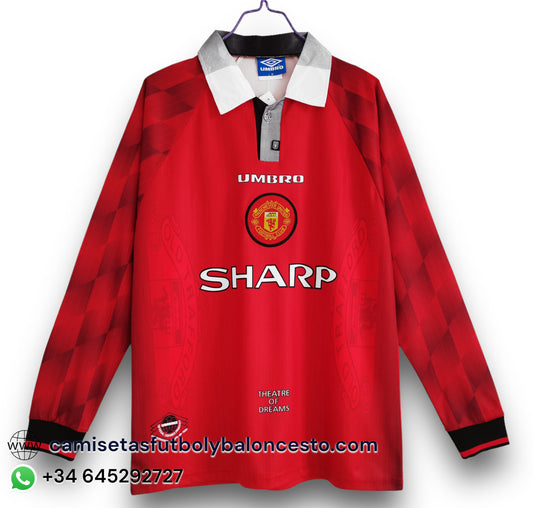 Camiseta Manchester United 1996-1997 Local Manga Larga