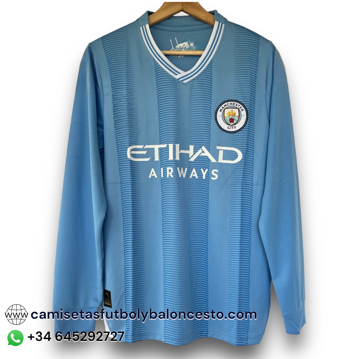 Camiseta Manchester City 2023-2024 Local Manga Larga