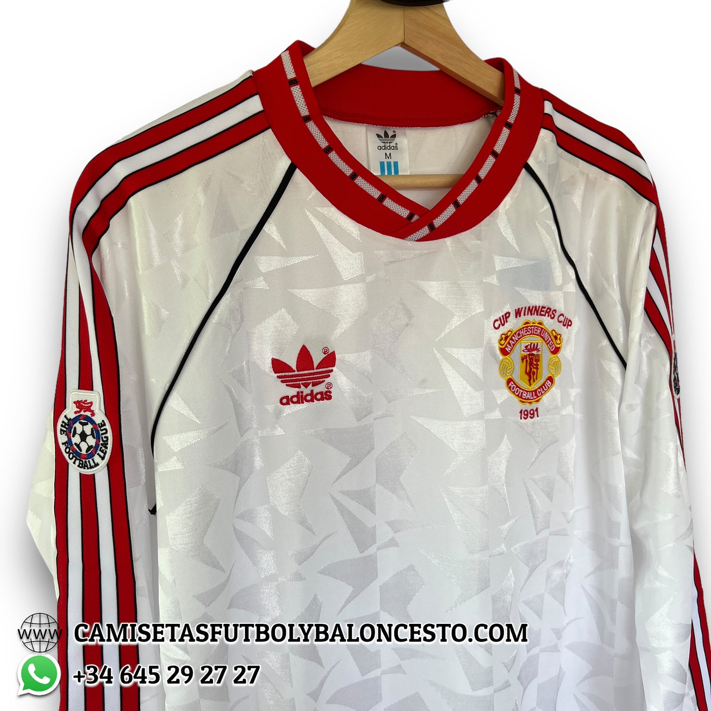 Camiseta Manchester United 1990-1991 Visitante Manga Larga Campeones Europa