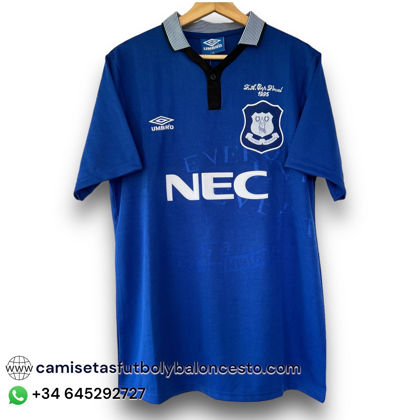 Camiseta Everton 1994-1995 Local Final Copa