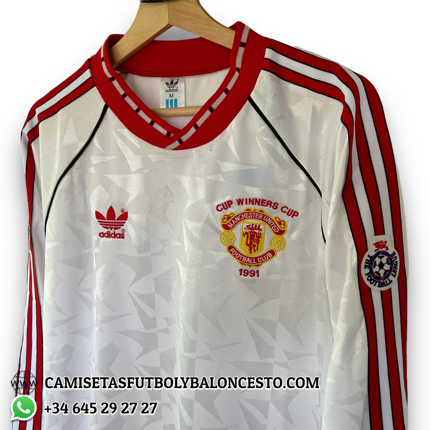 Camiseta Manchester United 1990-1991 Visitante Manga Larga Campeones Europa