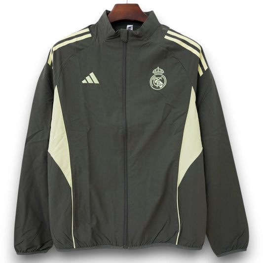 Chaqueta Real Madrid 2025-2026 - Cortavientos Negro/Verde
