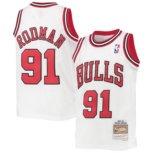 Camiseta Chicago Bulls Dennis Rodman - Mitchell & Ness- White